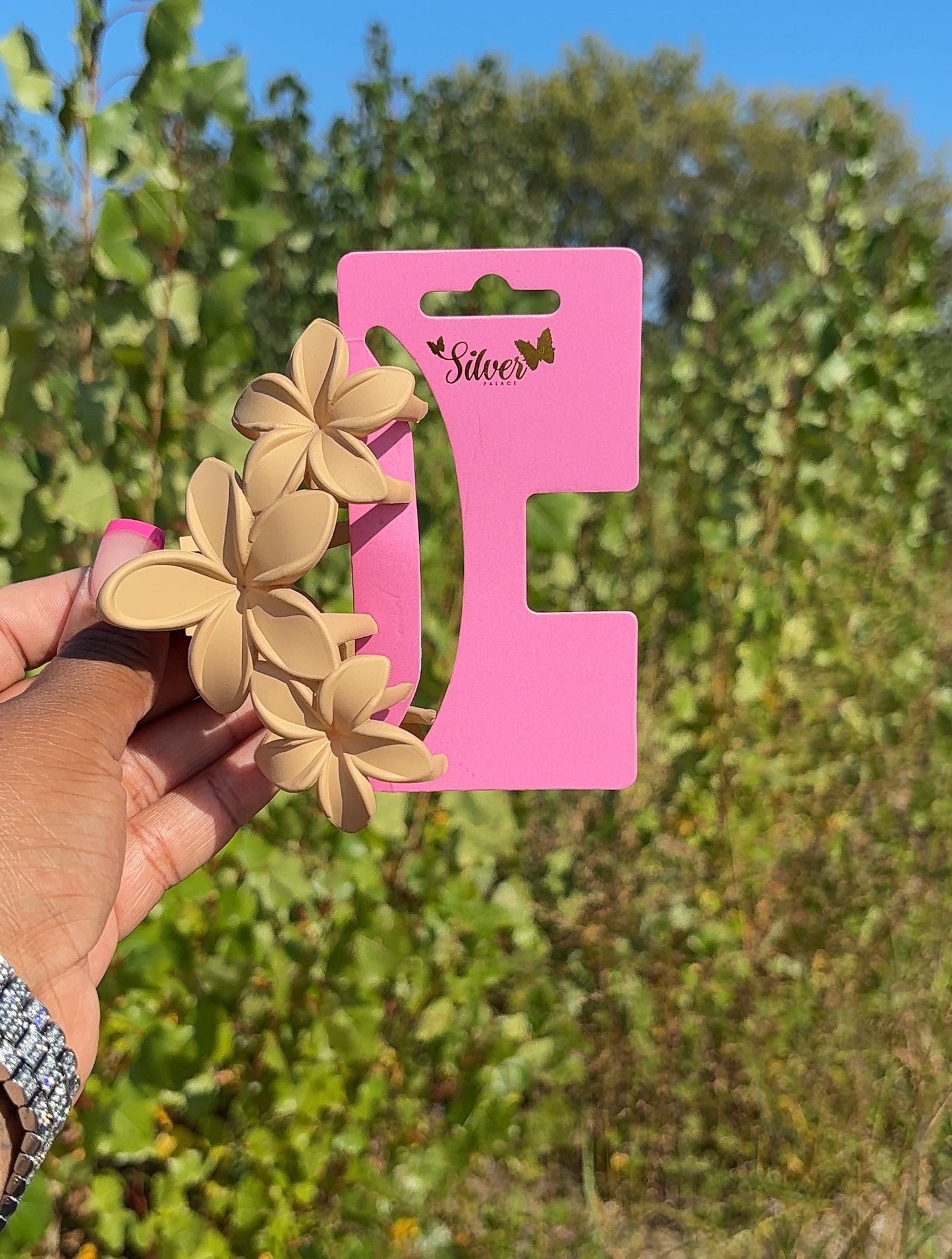 Floral Matte Hair Claw Clips