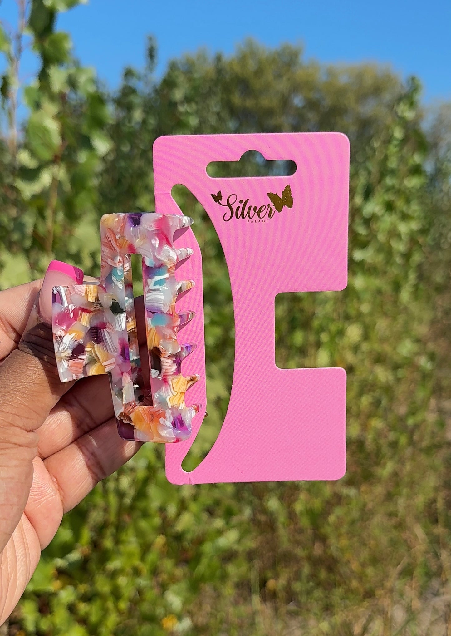 🌸 Multicolor Marble Hair Clips