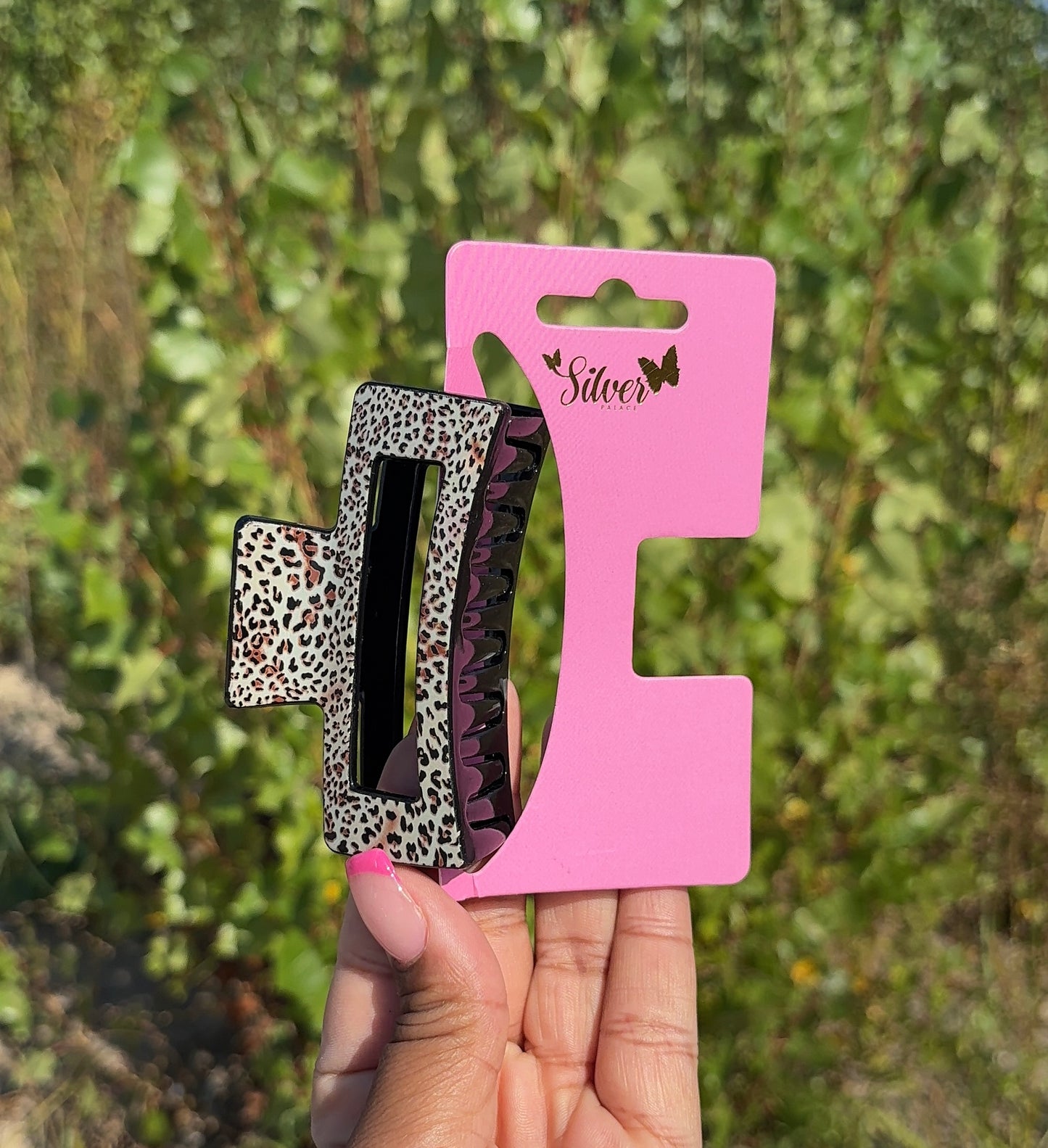 Leopard Print Hair Claw Clips