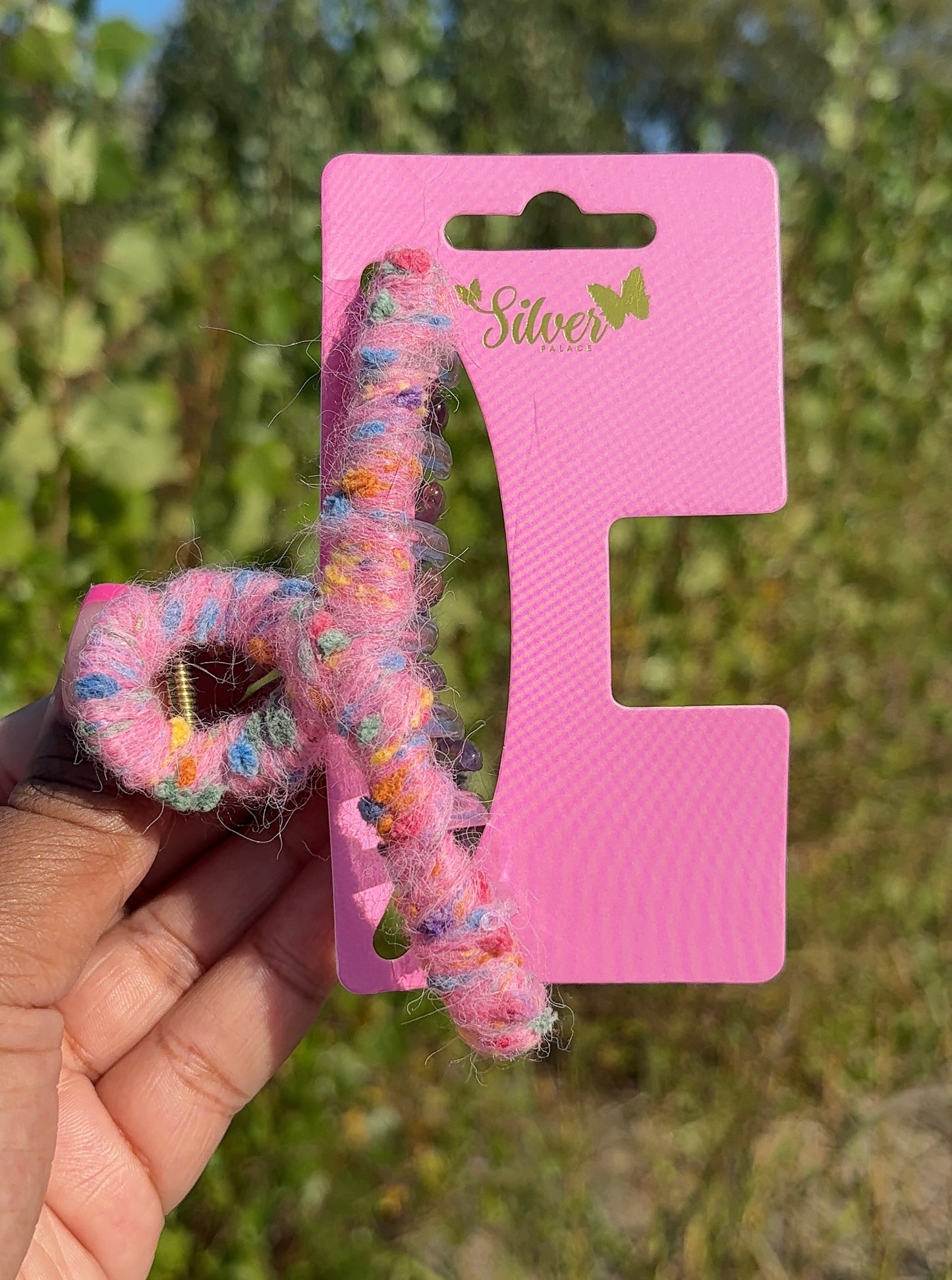 Wool Textured Hair Claw Clips