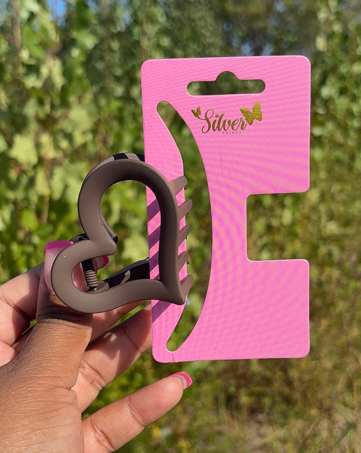 Matte Heart Hair Claw Clips