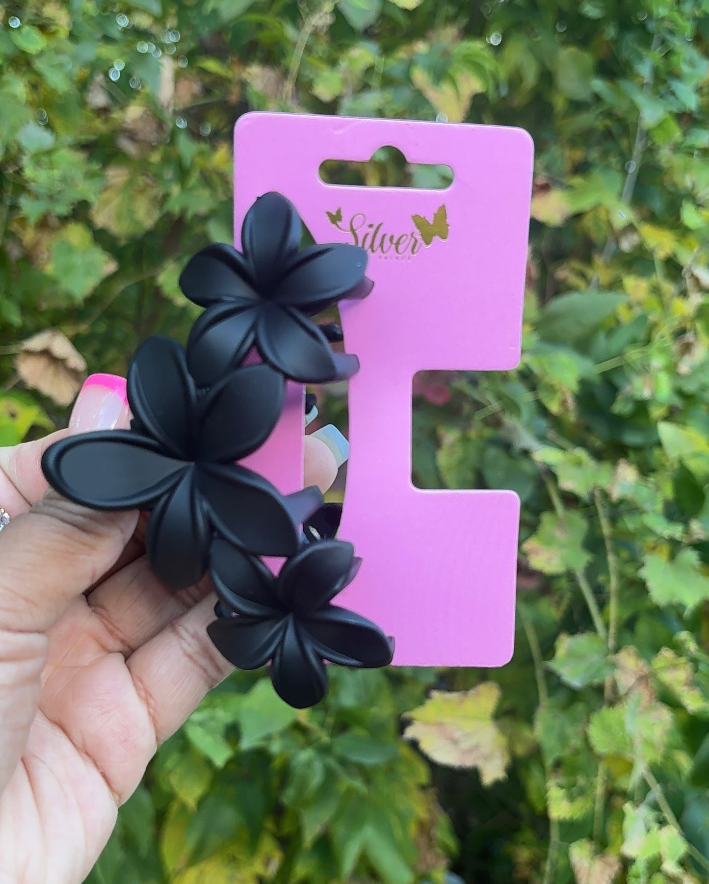 Floral Matte Hair Claw Clips