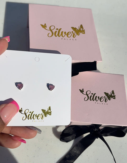 💗 Pink Heart Stud Earrings 💗