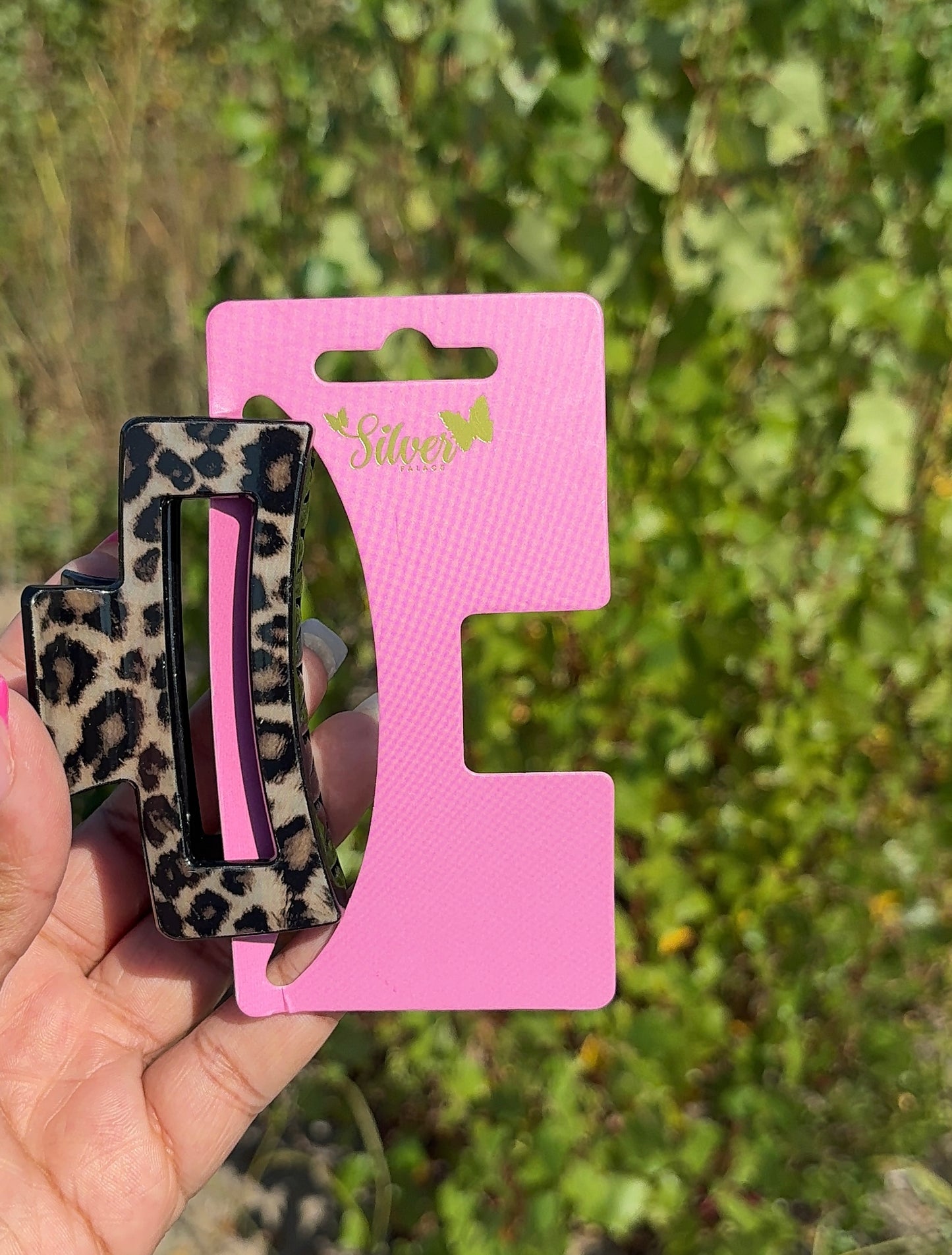 Leopard Print Hair Claw Clips