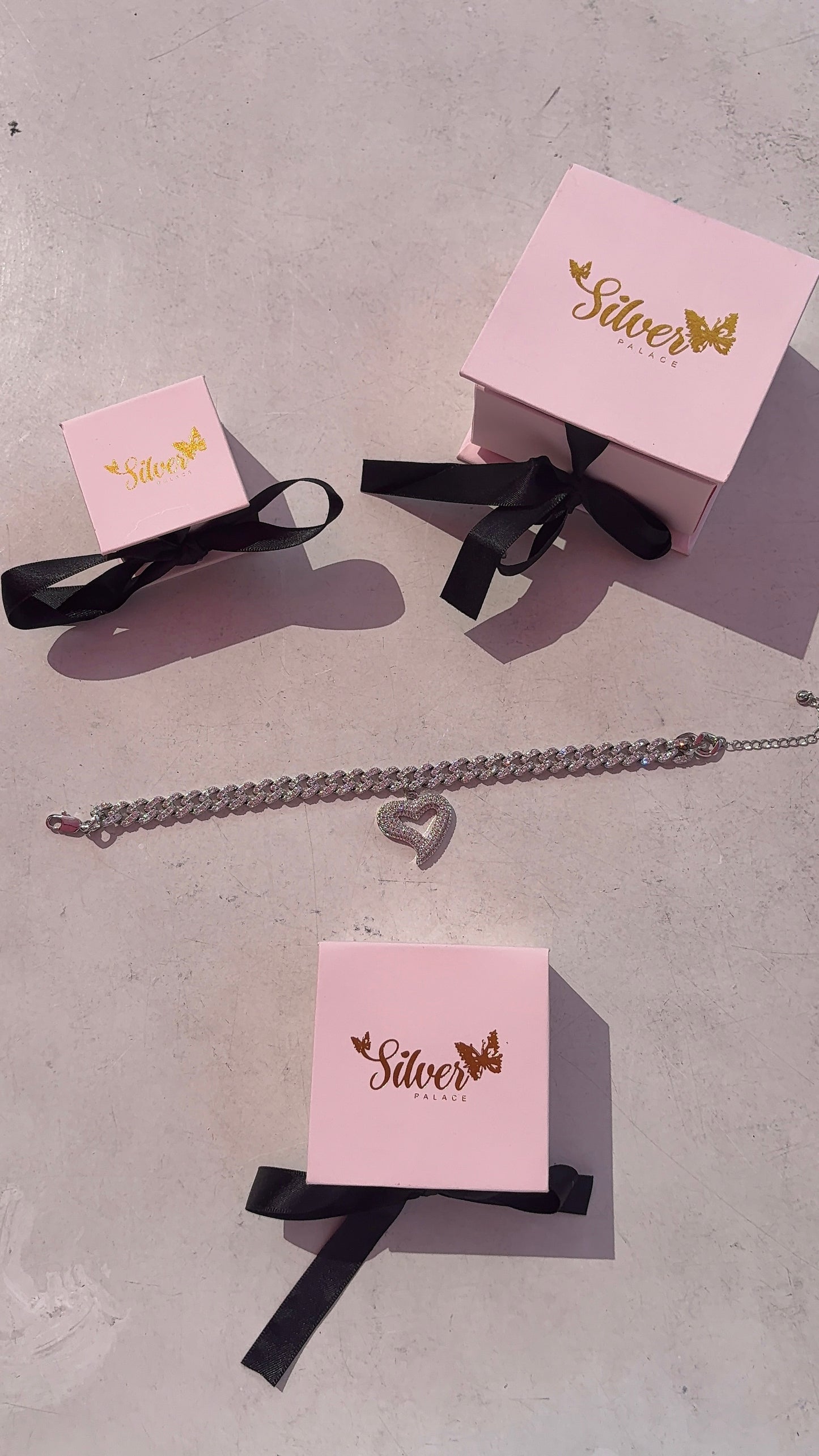 Heart cuban link anklet