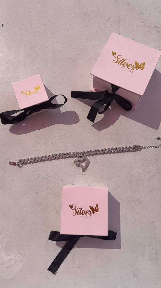 Heart cuban link anklet