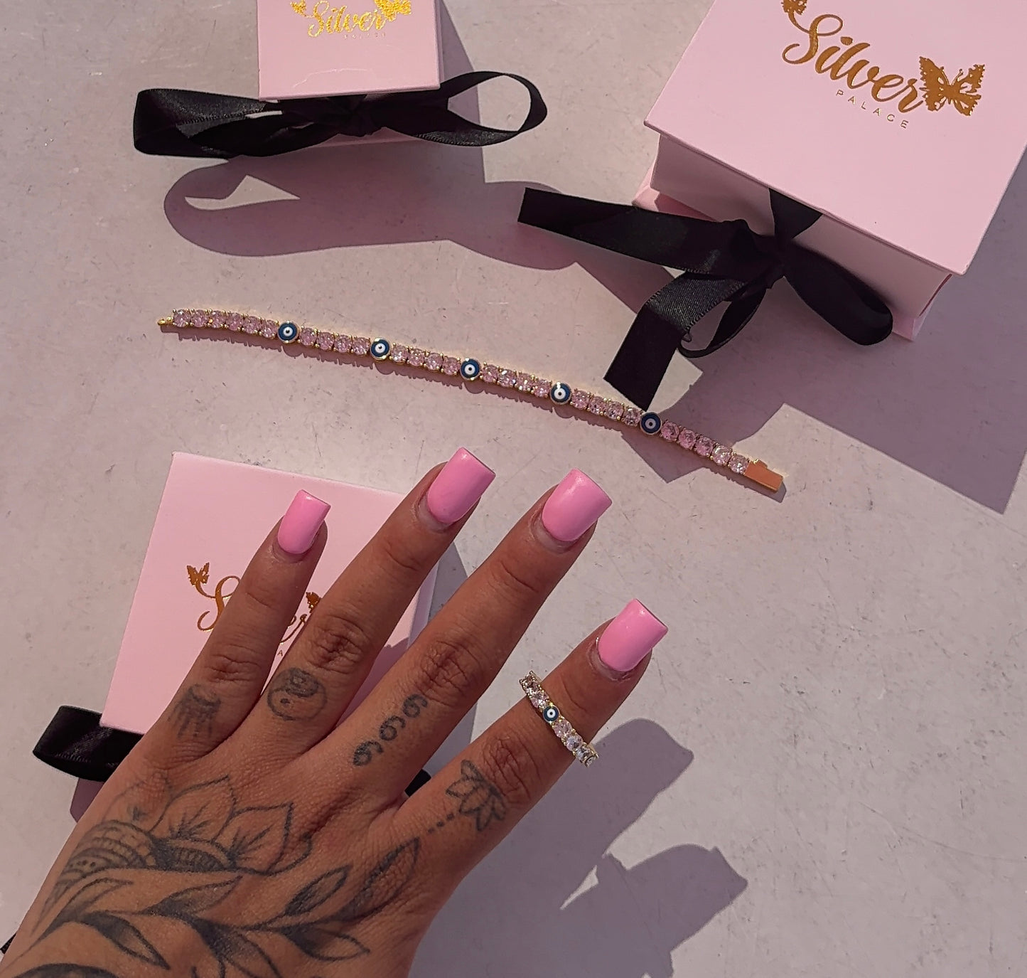 🧿 Evil Eye Iced Tennis Bracelet 🧿