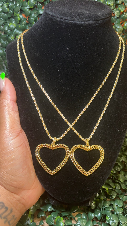 Heart rolex bling necklace