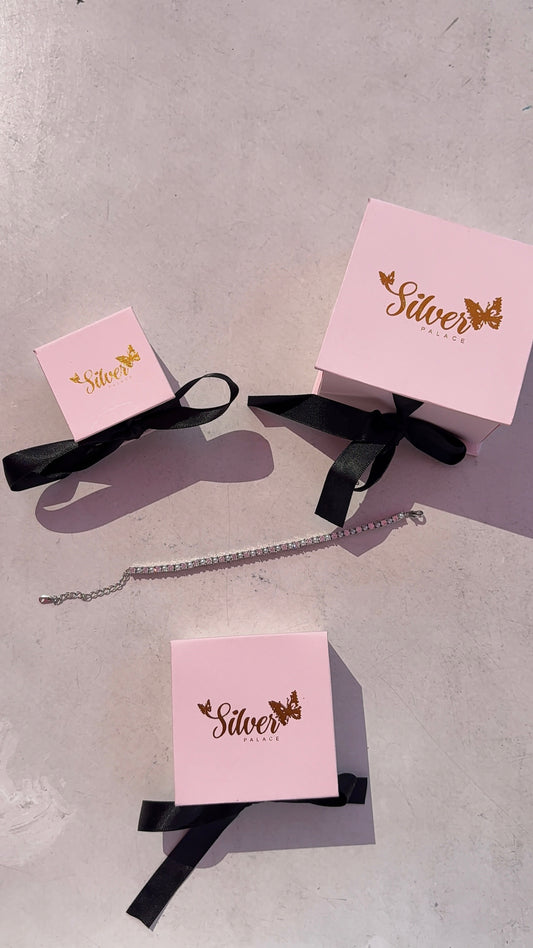 Pink diamonds & pearls bracelet
