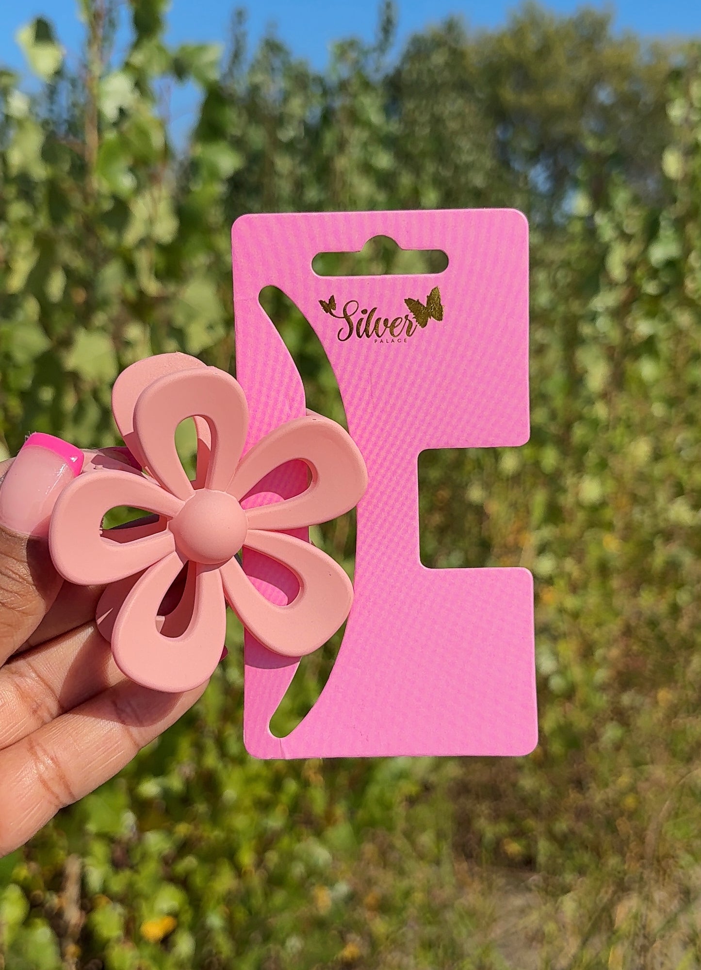Open Petal Flower Hair Claw Clips