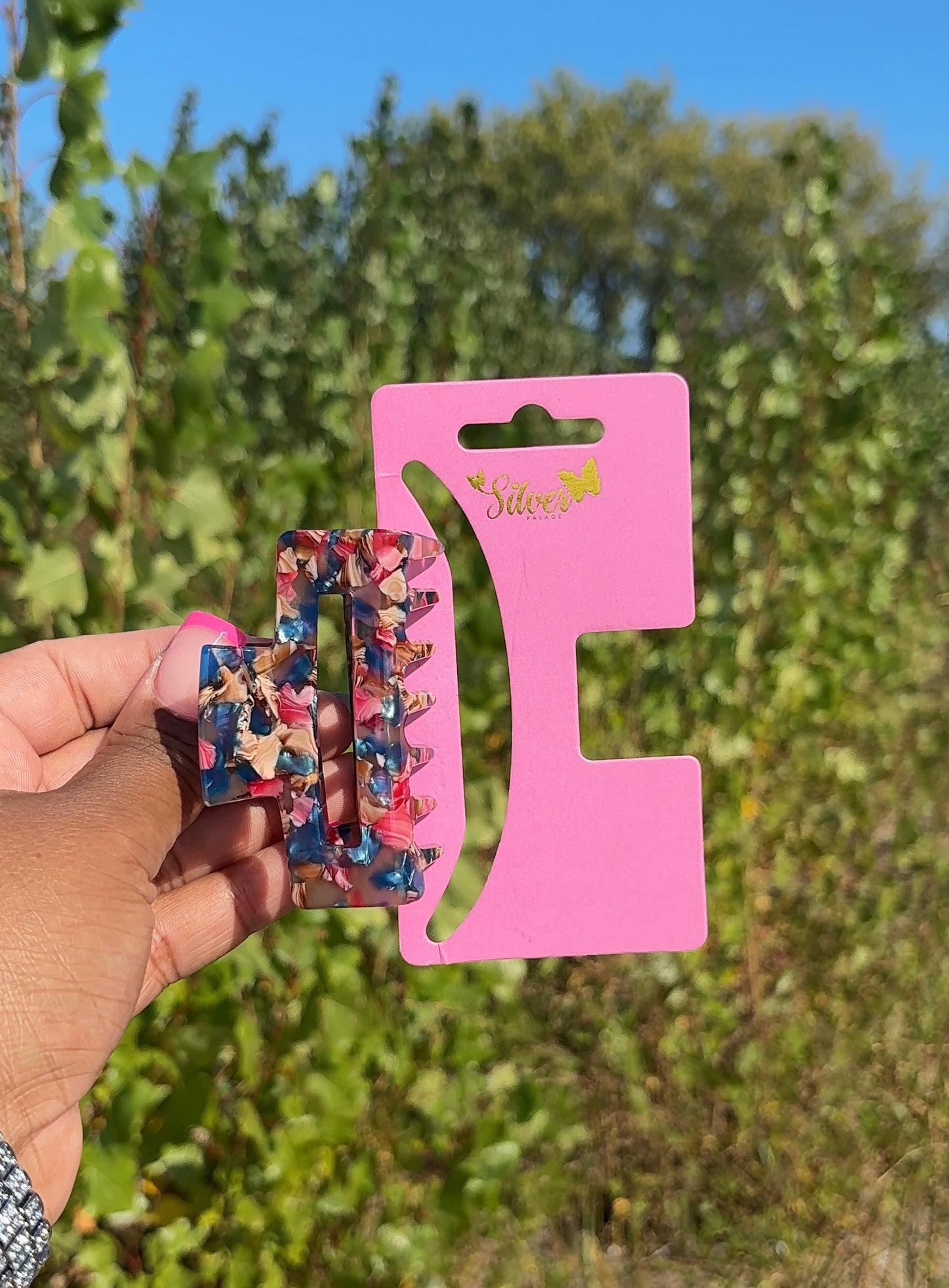 🌸 Multicolor Marble Hair Clips