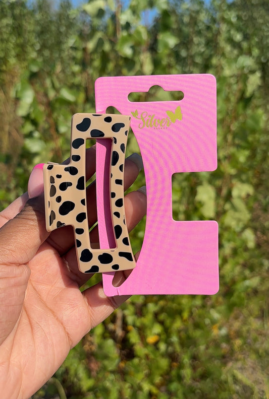 Leopard Print Hair Claw Clips