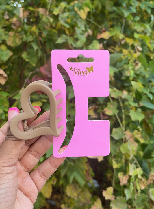 Matte Heart Hair Claw Clips