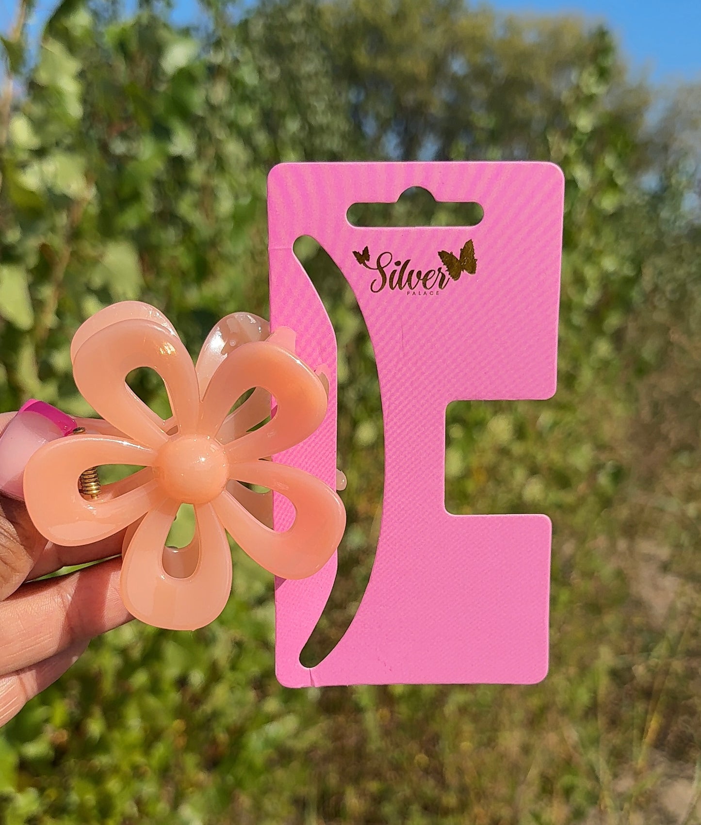 Open Petal Flower Hair Claw Clips