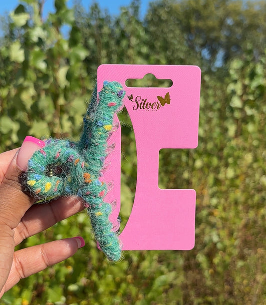 Wool Textured Hair Claw Clips