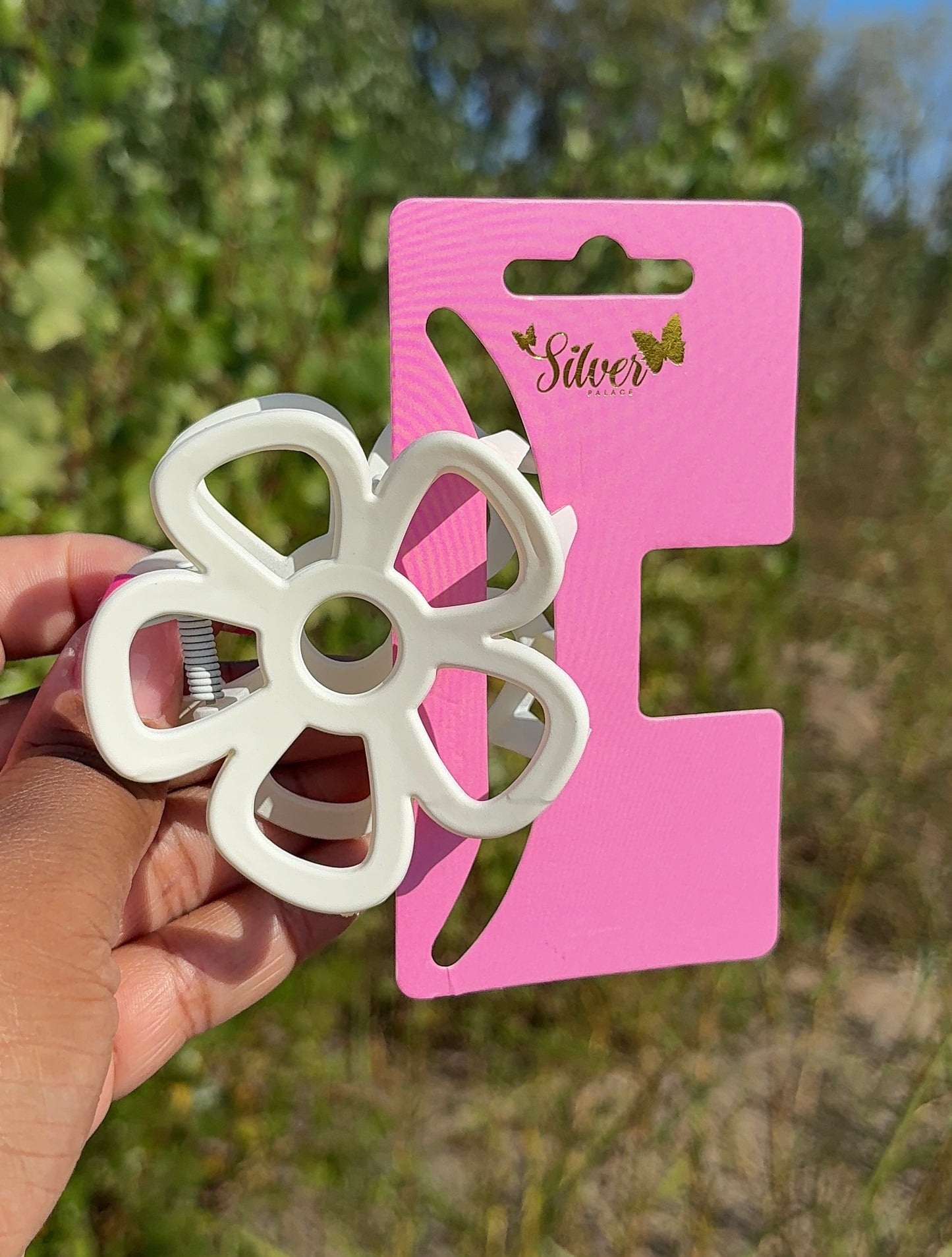 Open Petal Flower Hair Claw Clips