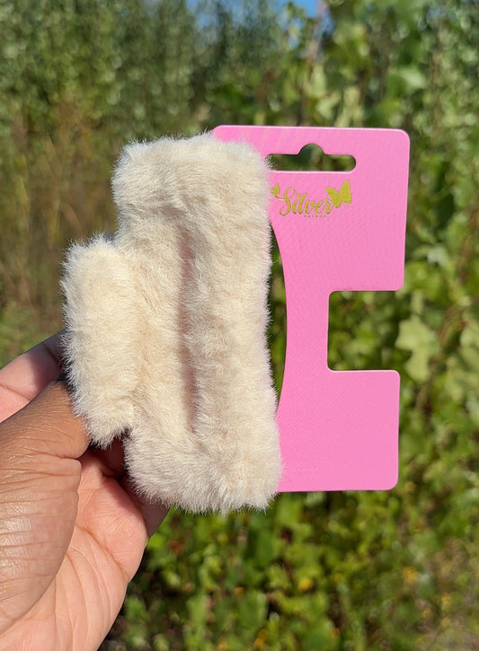 Fuzzy Plush Hair Claw Clips