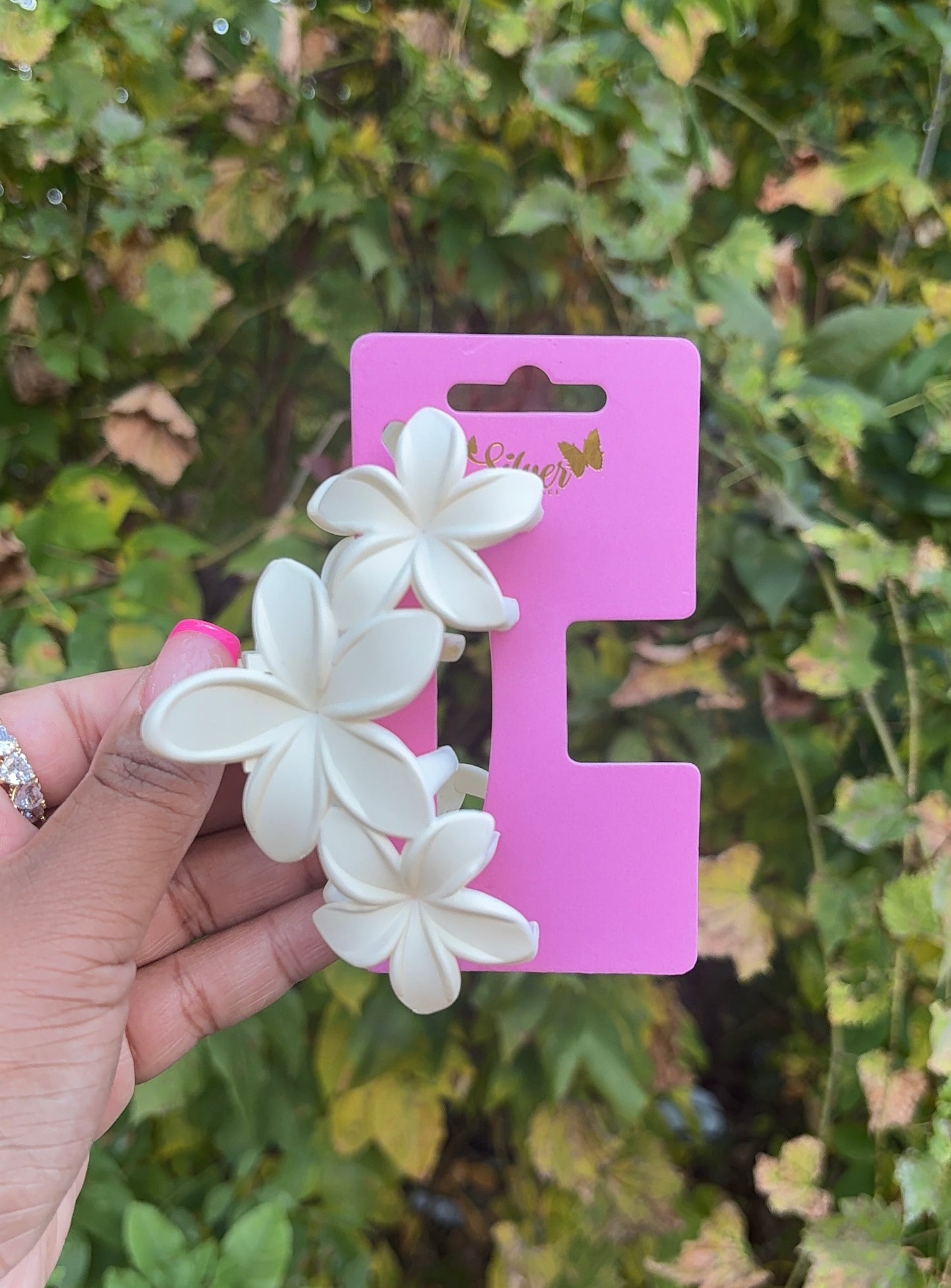 Floral Matte Hair Claw Clips