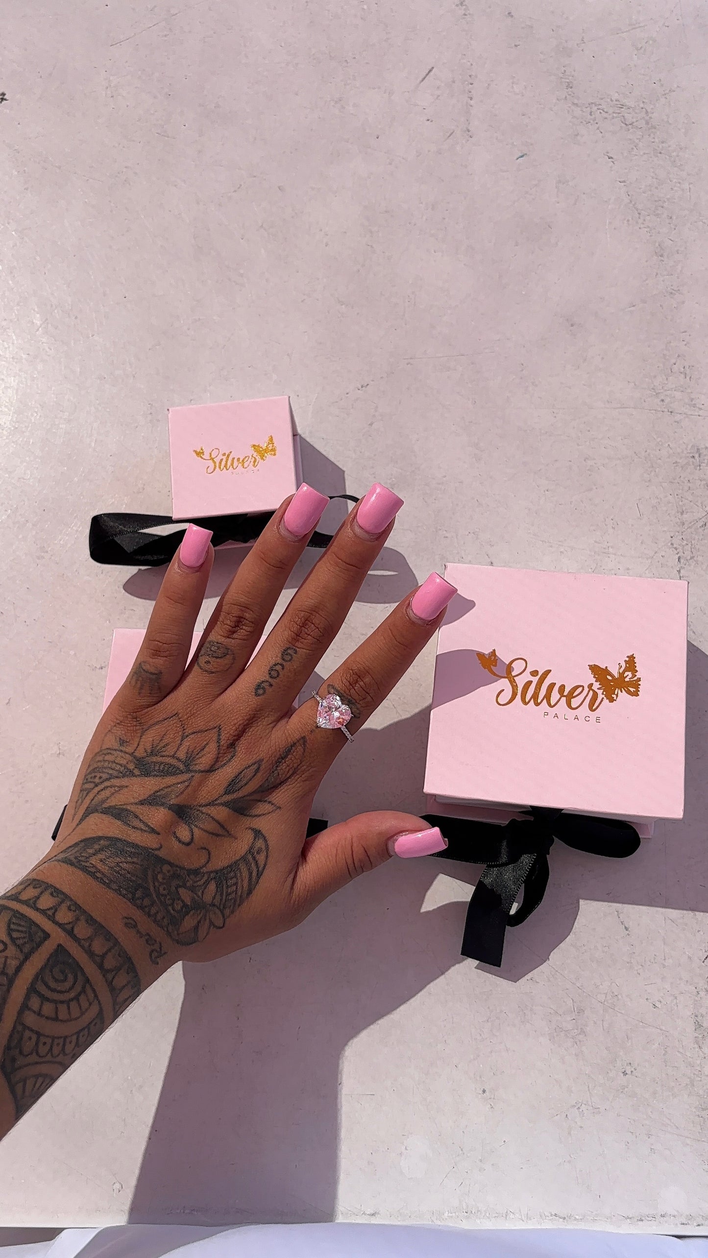 Huge pink diamond ring