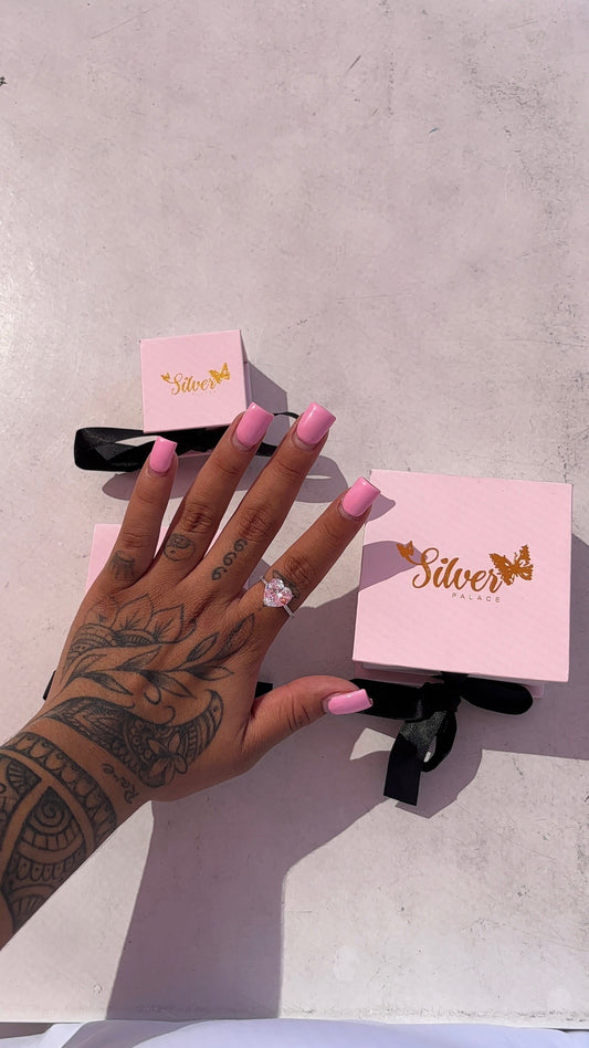 Huge pink diamond ring
