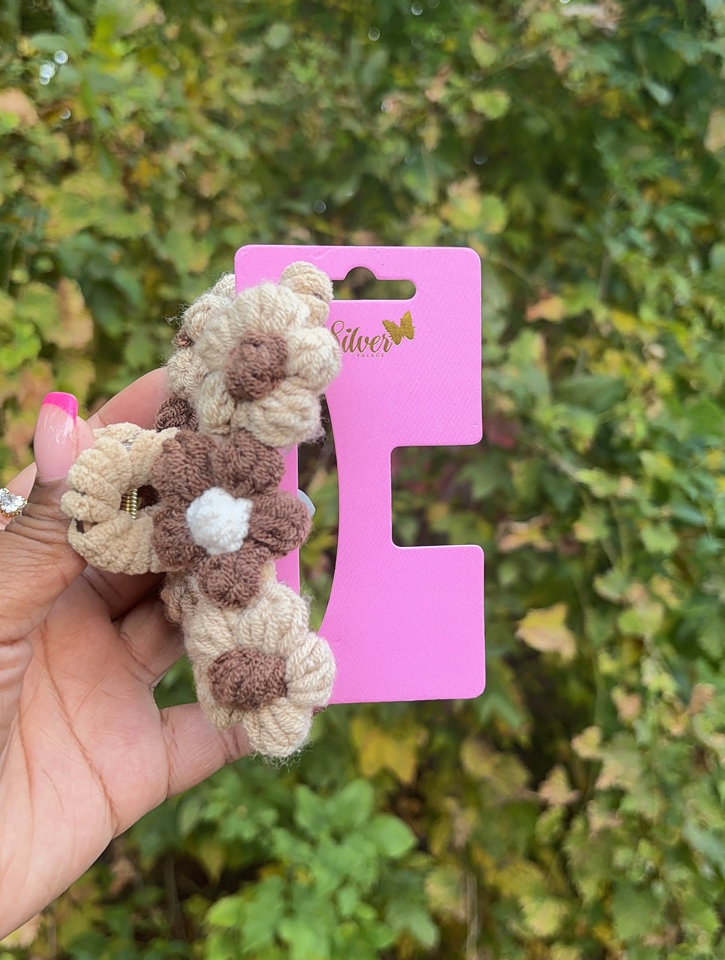 Crotchet Flower Hair Claw Clips