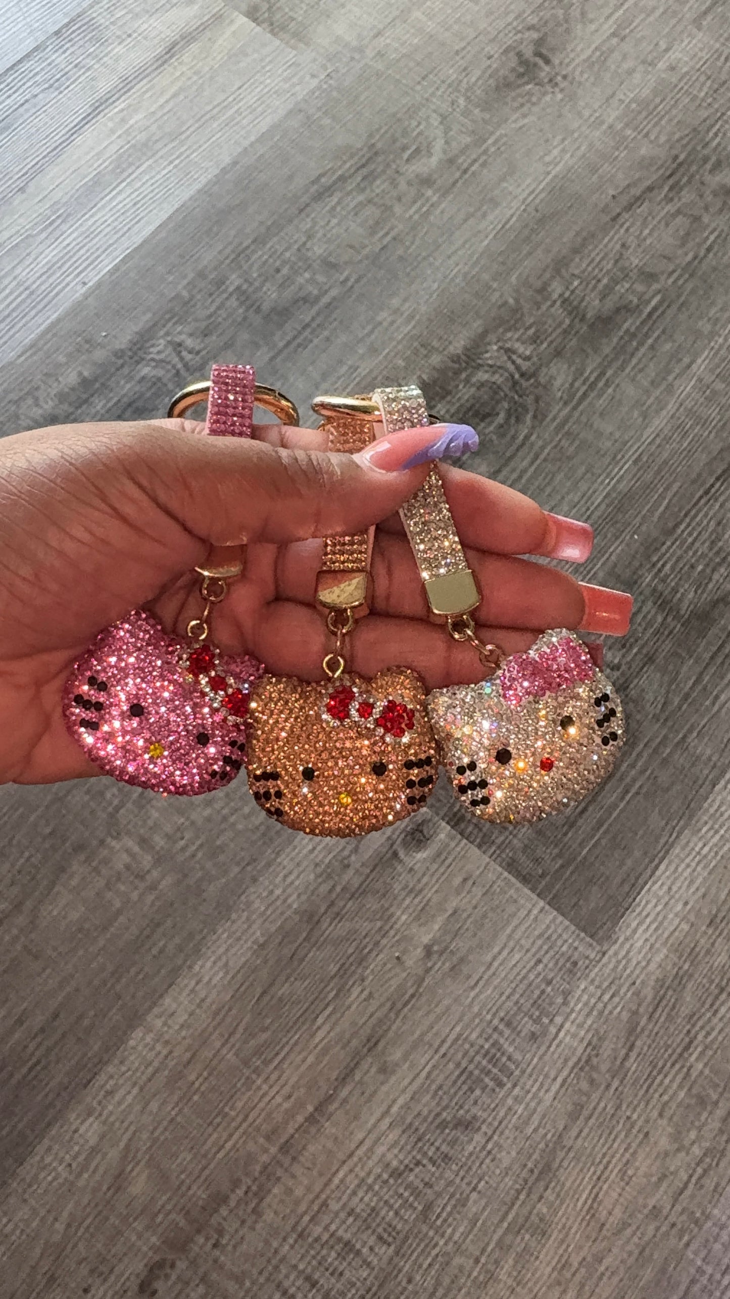 Crystal Kitty Charm Keychain ✨