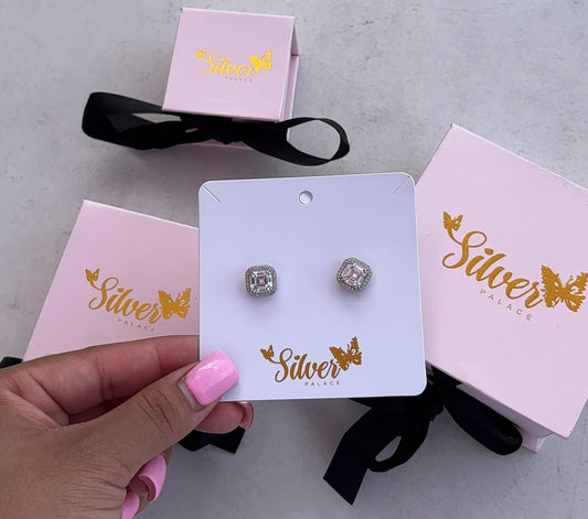 Square diamond earrings